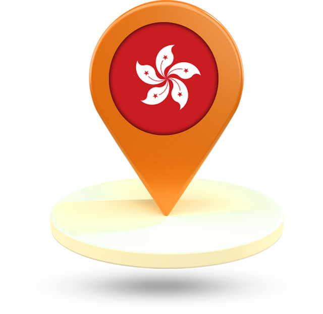 a location pin in Hong Kong