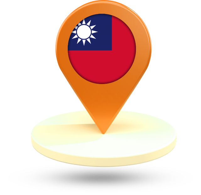 a location pin in Taiwan